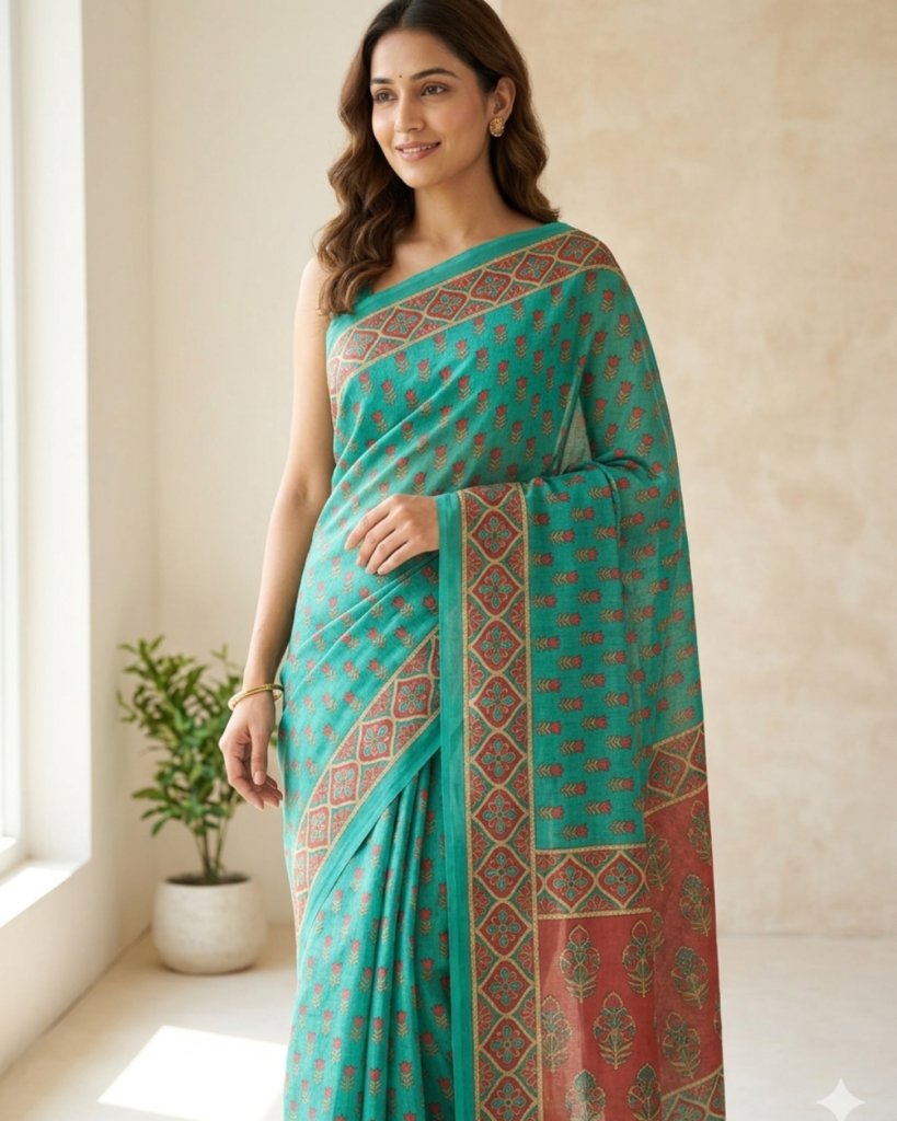 soft cotton saree daily wear